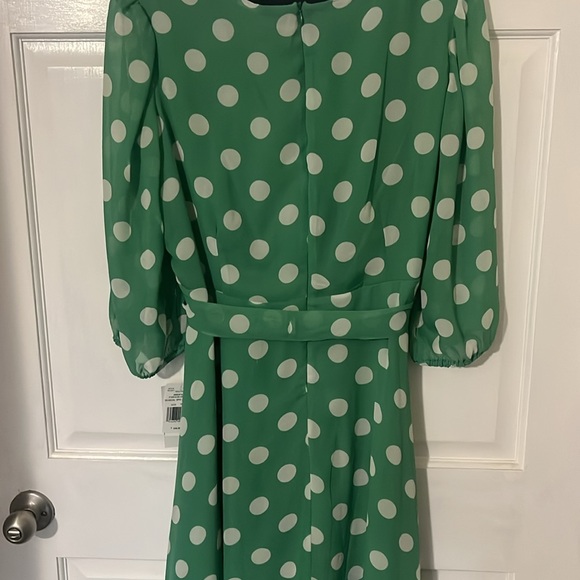Green Polka Dot Wrap Dress - Picture 5 of 5